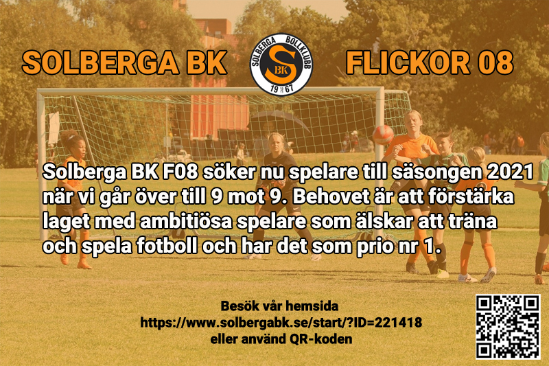 Solberga BK F08 Söker Nu Spelare!