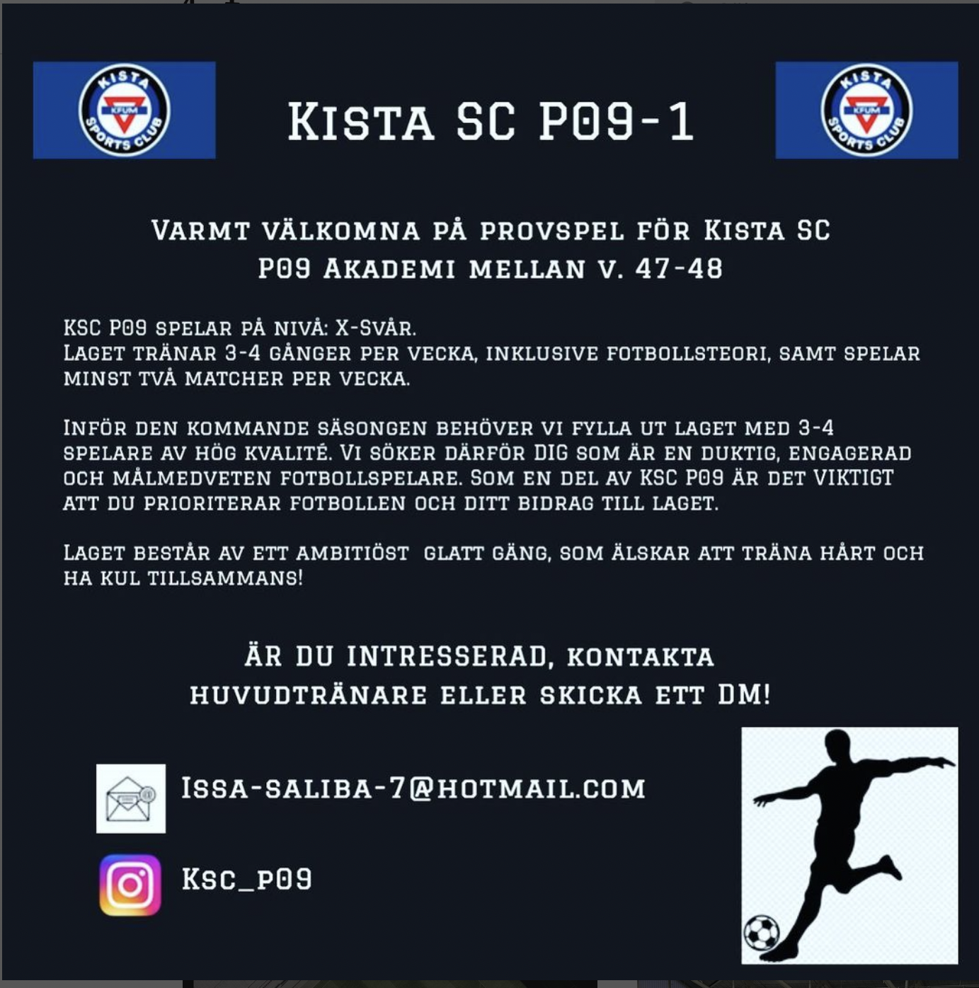 Kista SC P09-1 - Söker Provspelare